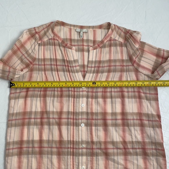 Joie multicolor pintuck v-neck soft cotton blouse S - Picture 8 of 9
